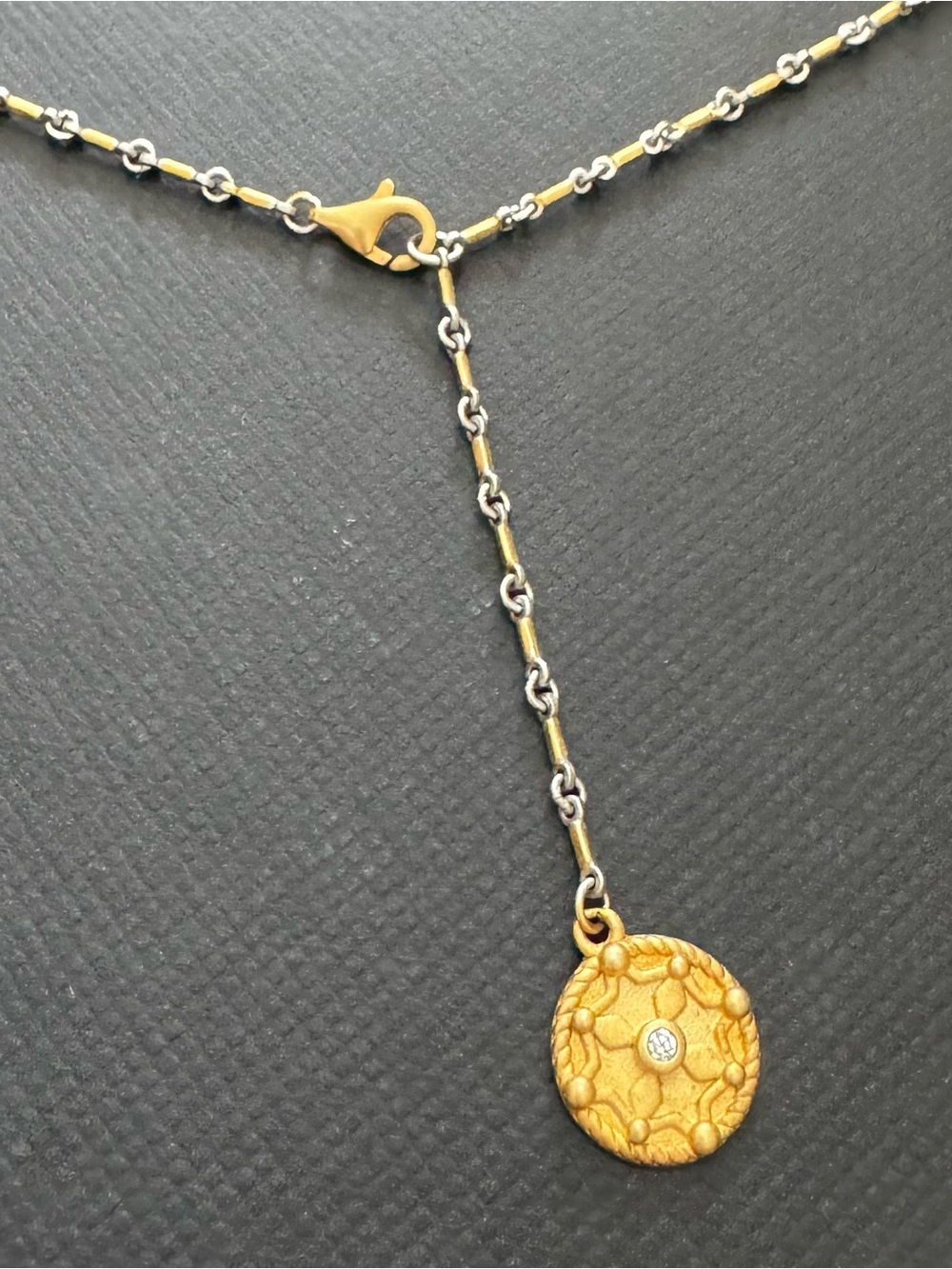 Freida Rothman necklace 14k matte Gold over 9.25 Sterling Silver